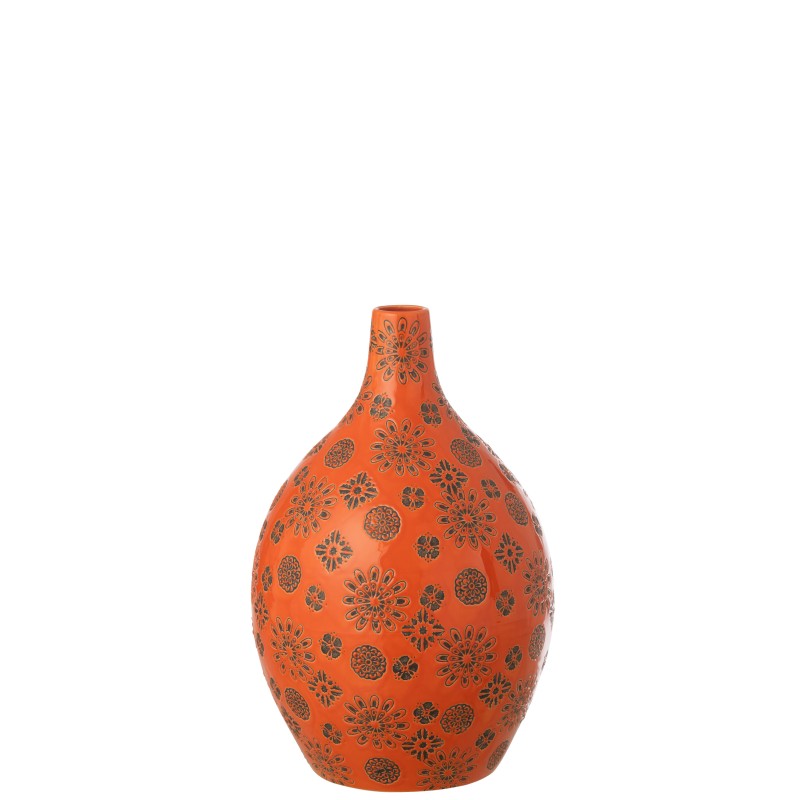 Vaso in porcellana arancione 23,5x23,5x35 cm Vaso in porcellana arancione 23,5x23,5x35 cm