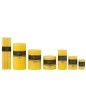Caixa com 6 velas em forma de bastão de 9 horas em parafina amarela 2,2 x 2,2 x 24 cm Caixa com 6 velas em forma de bastão de 9 horas em parafina amarela 2,2 x 2,2 x 24 cm