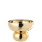 Vaso su piede in vetro dorato 23x23x17,5 cm Vaso su piede in vetro dorato 23x23x17,5 cm