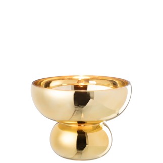 Vase sur pied en verre doré 23x23x17.5 cm