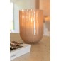 Vaso con linea in vetro rosa 15x15x21 cm Vaso con linea in vetro rosa 15x15x21 cm