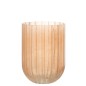 Vaso con linea in vetro rosa 15x15x21 cm Vaso con linea in vetro rosa 15x15x21 cm