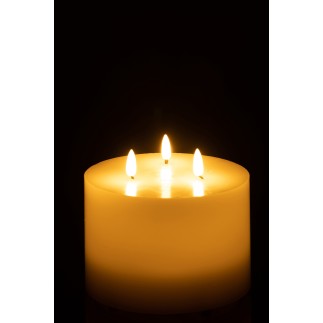Candela LED Bianca a 3 luci 15x15x14cm