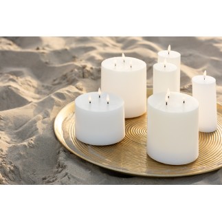 Vela led 3 luces de parafina blanco 15x15x14cm