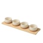 Servizio da tapas con 4 ciotole in ceramica bianca, 35x9,5x5 cm Servizio da tapas con 4 ciotole in ceramica bianca, 35x9,5x5 cm