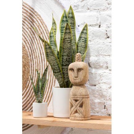 Vaso di sansevieria artificiale in plastica verde 8x8x28 cm