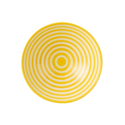 Grand saladier en céramique jaune 40x40x15 cm