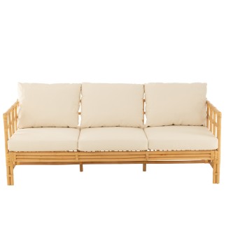 Sofá de 3 plazas en madera natural 187x73x64cm