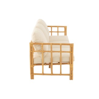 Sofá de 3 plazas en madera natural 187x73x64cm