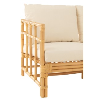 Sofá de 3 plazas en madera natural 187x73x64cm