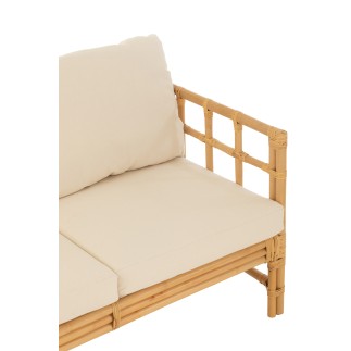 Sofá de 3 plazas en madera natural 187x73x64cm