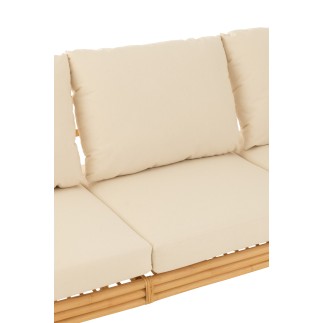 Sofá de 3 plazas en madera natural 187x73x64cm