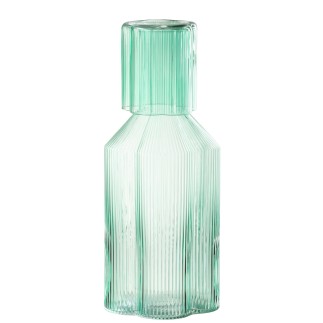 Carafe Fiore en verre bleu 11x11x27 cm