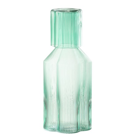 Carafe Fiore en verre bleu 11x11x27 cm