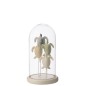 Campana decorativa con tortuga de cristal y base blanca 17,5 x 17,5 x 26 cm Campana decorativa con tortuga de cristal y base blanca 17,5 x 17,5 x 26 cm