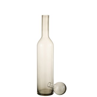 Bottiglia con tappo in vetro grigio 14x14x75 cm