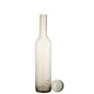 Bouteille avec bouchon en verre gris 14x14x75 cm