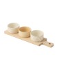 Service à tapas 3 bols en céramique beige 39x10x6 cm Service à tapas 3 bols en céramique beige 39x10x6 cm