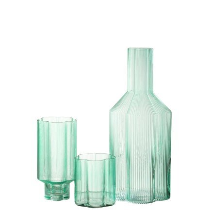 Carafe Fiore en verre bleu 11x11x27 cm
