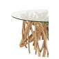 Table de salon verre en bois naturel 80x80x41.5 cm Table de salon verre en bois naturel 80x80x41.5 cm