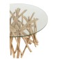 Table de salon verre en bois naturel 80x80x41.5 cm Table de salon verre en bois naturel 80x80x41.5 cm