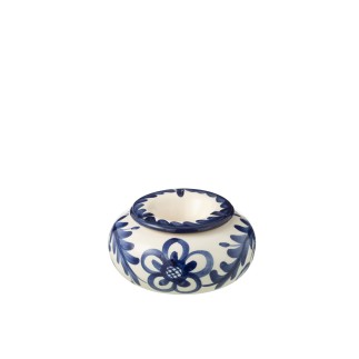 Posacenere in ceramica blu scuro 14x14x7 cm