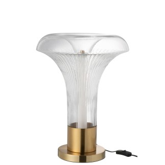 Candeeiro de mesa LED em vidro transparente 41x41x55 cm