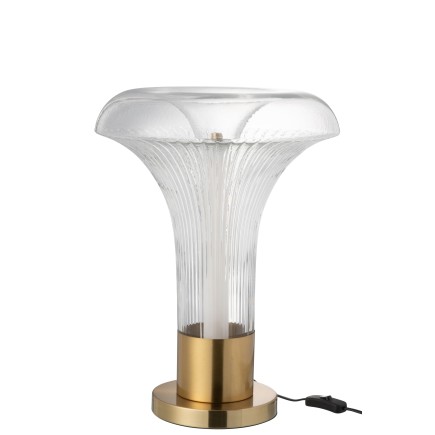 Lampada da tavolo a led in vetro trasparente 41x41x55 cm