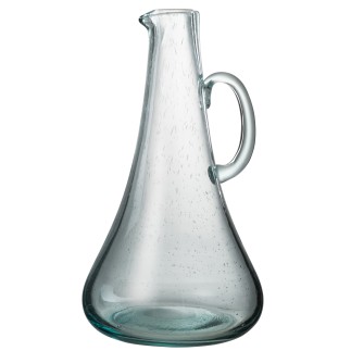 Carafe avec anse en verre bleu 19.5x19x34 cm