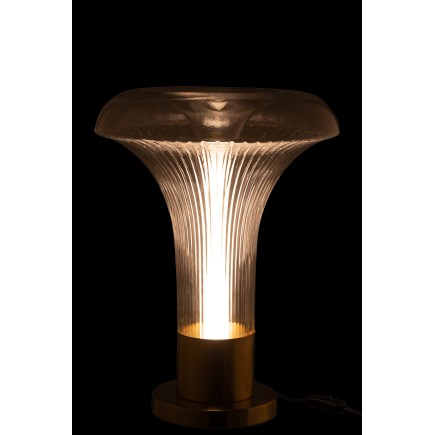 Lampada da tavolo a led in vetro trasparente 41x41x55 cm