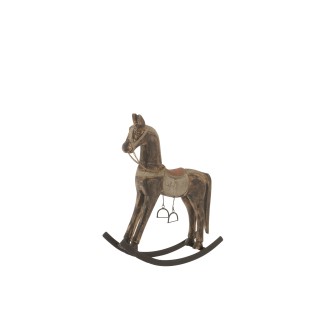 Cavallo a dondolo in legno multicolore 38x12,5x49 cm