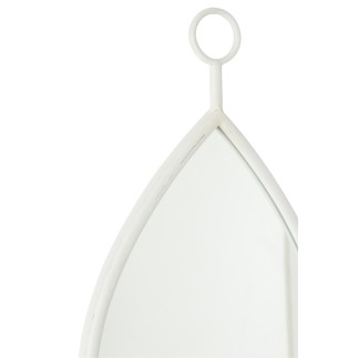 Specchio sospeso bordo metallo bianco 30,5x53,5 cm