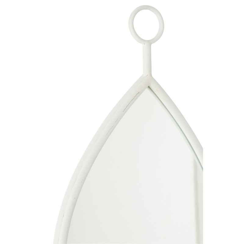 Specchio sospeso bordo metallo bianco 30,5x53,5 cm