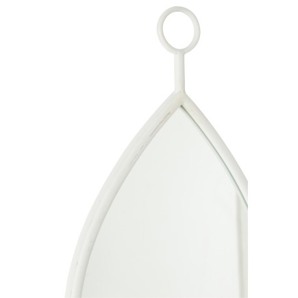 Specchio sospeso bordo metallo bianco 30,5x53,5 cm