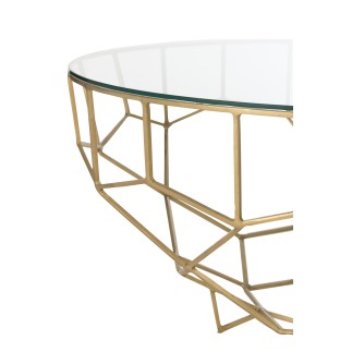 Tavolino rotondo in metallo dorato 90*90*44cm