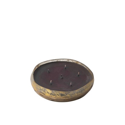 Candela profumata 20h in vetro dorato 19x19x4,5 cm