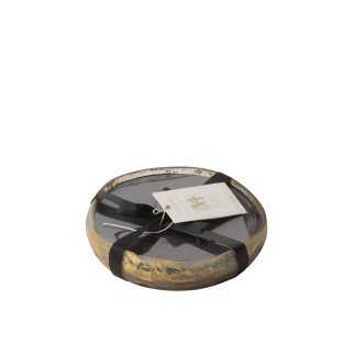Bougie parfumée 20h dans verre doré 19x19x4.5 cm