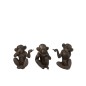Set di 3 scimmie della saggezza in resina marrone 13x9x15 cm Set di 3 scimmie della saggezza in resina marrone 13x9x15 cm