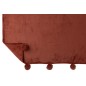 Plaid con pompon in poliestere marsala 170x130cm Plaid con pompon in poliestere marsala 170x130cm