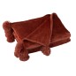 Plaid con pompon in poliestere marsala 170x130cm Plaid con pompon in poliestere marsala 170x130cm