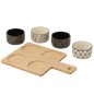 Conjunto de tapas com 4 taças de cerâmica preta, 31 x 21,5 x 6 cm Conjunto de tapas com 4 taças de cerâmica preta, 31 x 21,5 x 6 cm