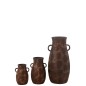 Vaso ânfora em cerâmica castanha 36x36x70 cm Vaso ânfora em cerâmica castanha 36x36x70 cm
