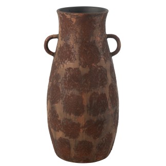 Vaso ânfora em cerâmica castanha 36x36x70 cm