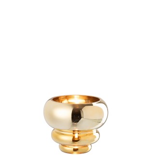 Vaso o portacandela in vetro dorato 15,5x15,5x13,5 cm