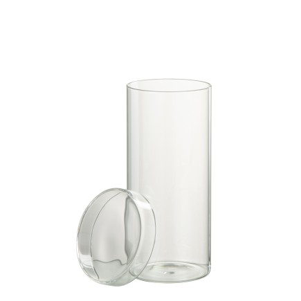 Pot en verre transparent 9x9x21 cm