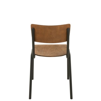 Chaise réglable en velours marron 52x43x82 cm