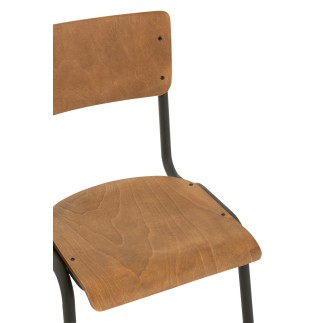 Chaise réglable en velours marron 52x43x82 cm
