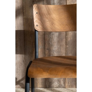 Chaise réglable en velours marron 52x43x82 cm
