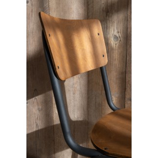 Chaise réglable en velours marron 52x43x82 cm