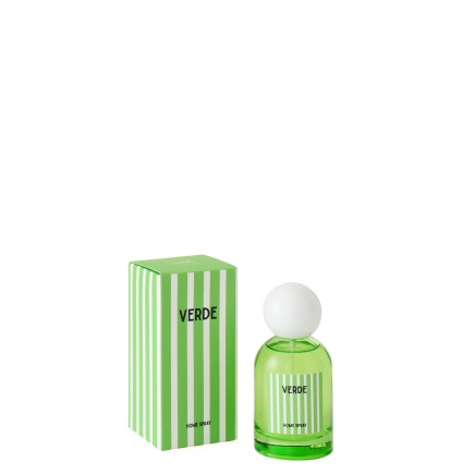 Spray d’ambiance « Lierre de printemps et Neroli » dans verre vert 6x6x12.5 cm
